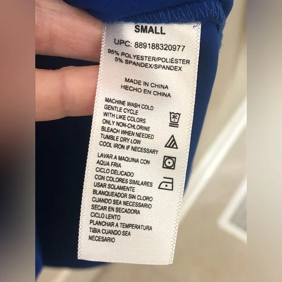 ABS sporty jersey style blue sleeveless dress Sz S - Picture 3 of 6